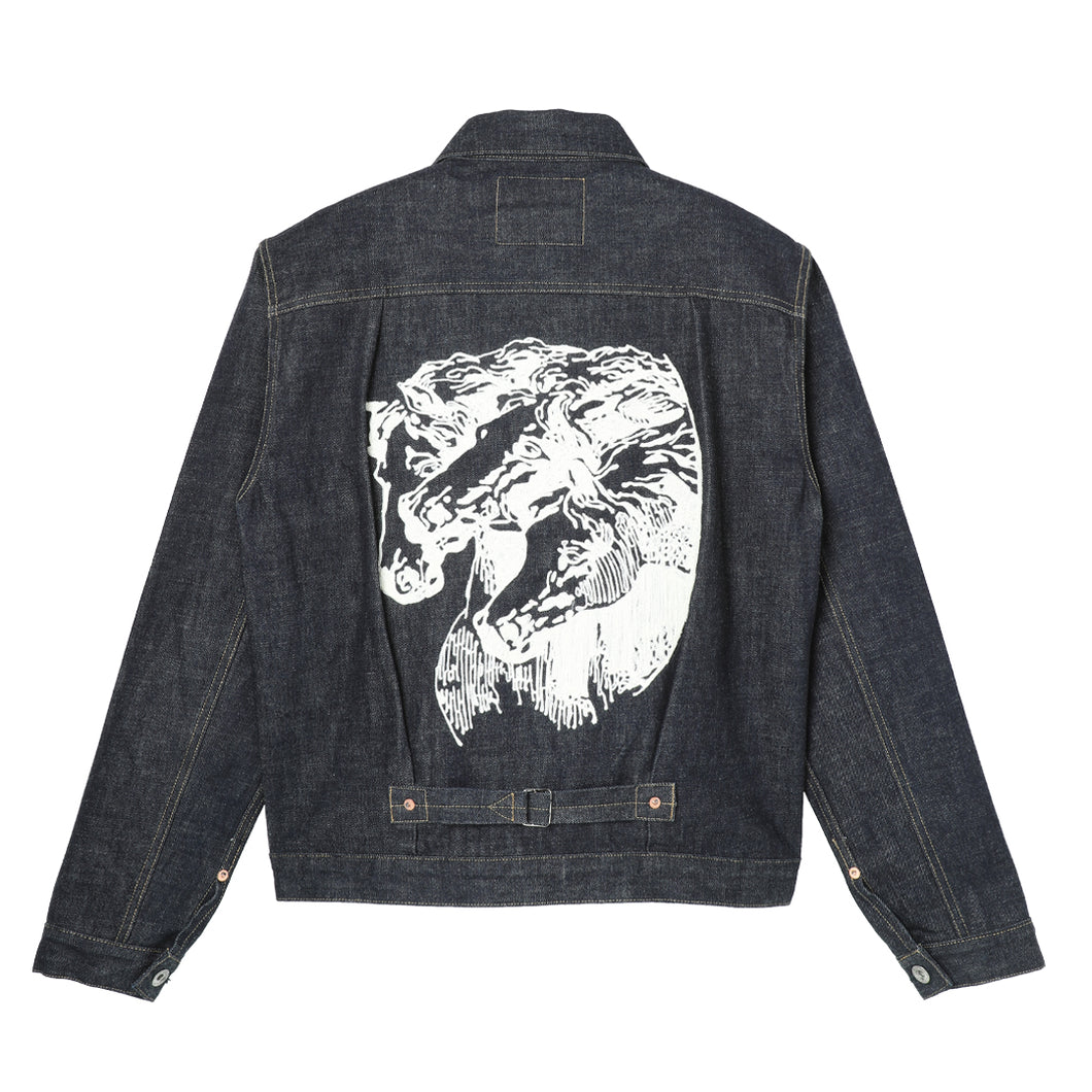 Jean Laumet x Lawford Lot.203 One Pocket Denim Jacket w/Three Horses Embroidery (Talking order 7/27-8/14)